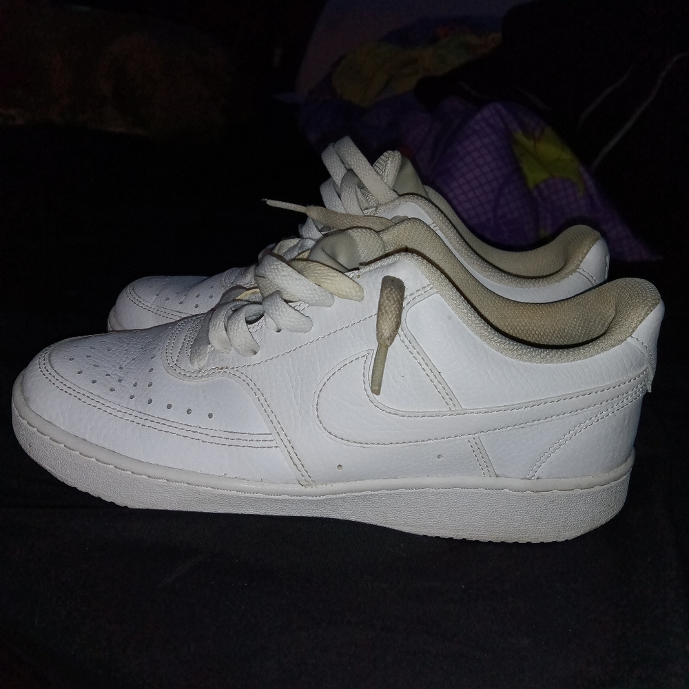White Nike Court Vision Low Shoes